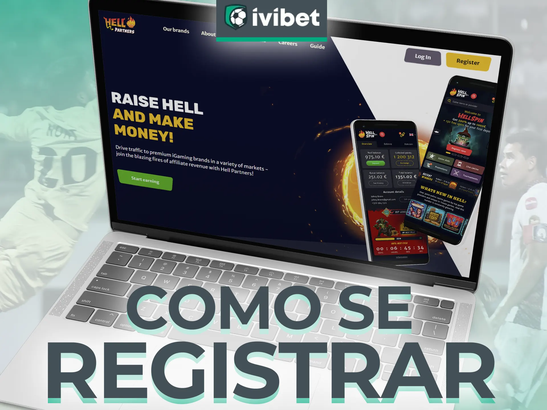 Faça um registro simples no programa de afiliados da Ivibet.