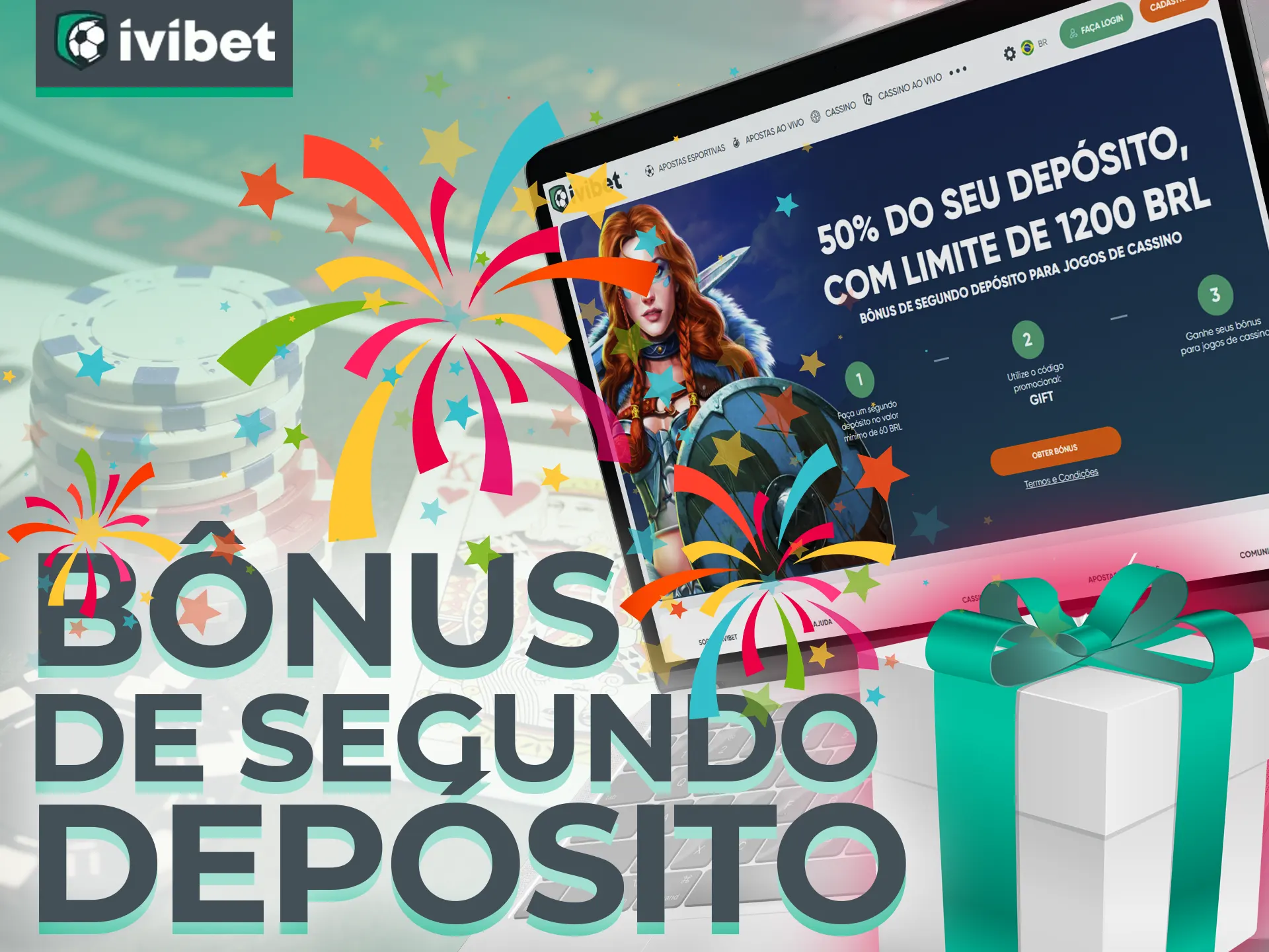 A Ivibet também oferece bônus no seu segundo depósito.
