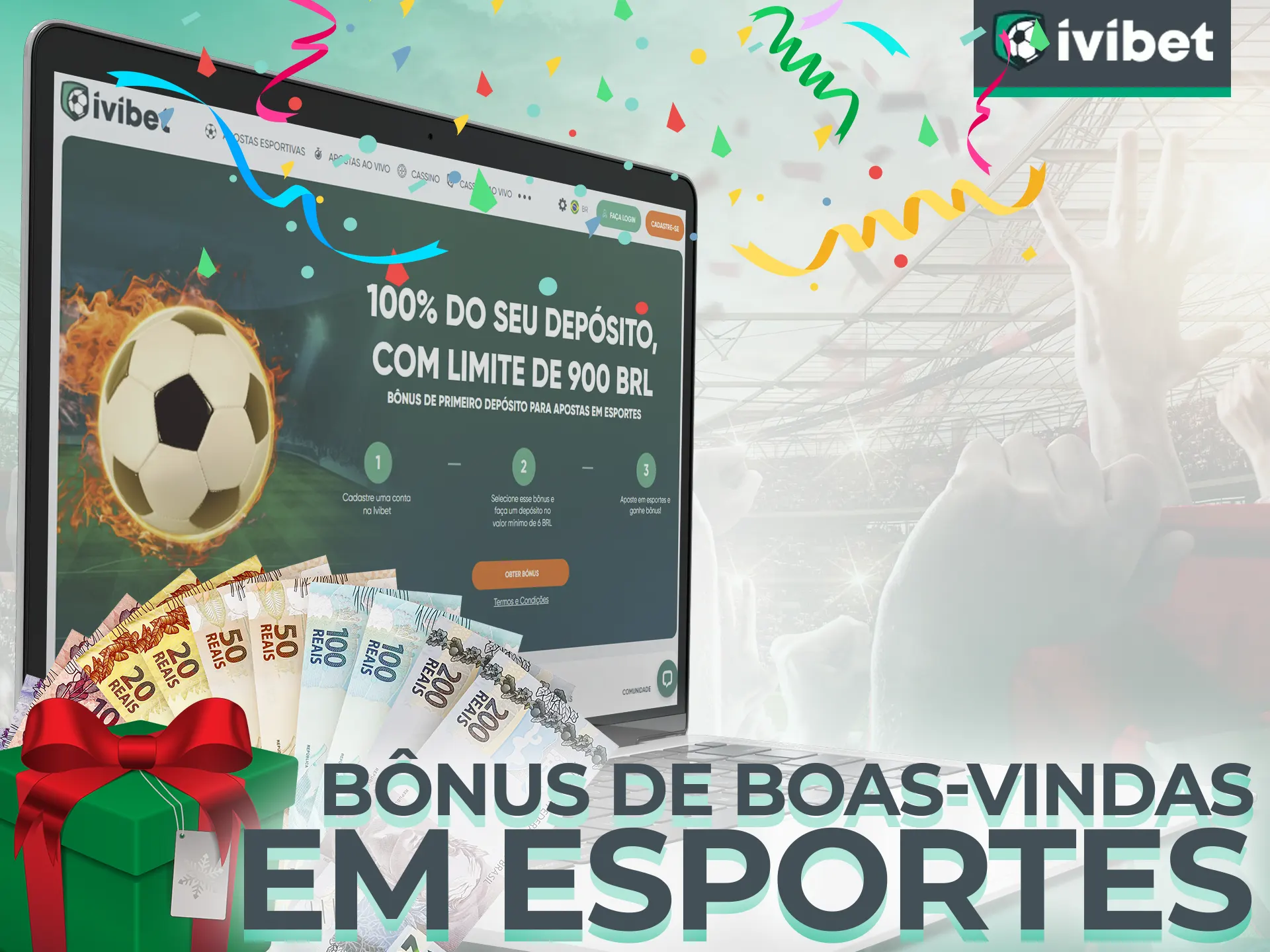 Para o registro e o primeiro depósito na Ivibet, você receberá um bônus de apostas esportivas.