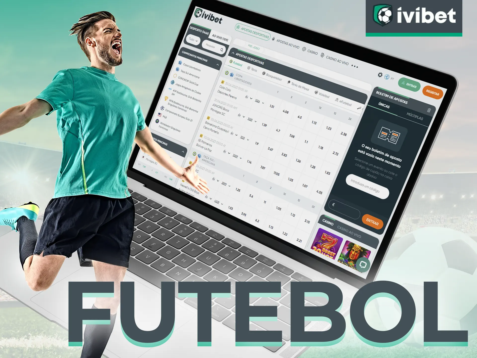 Aposte em futebol na Ivibet.