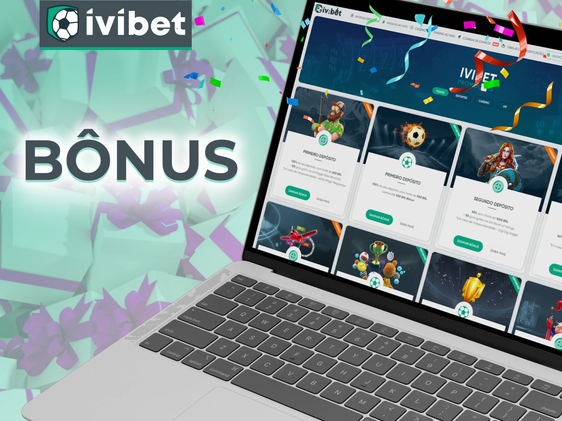 Ganhe bônus de boas-vindas após o primeiro depósito na Ivibet.
