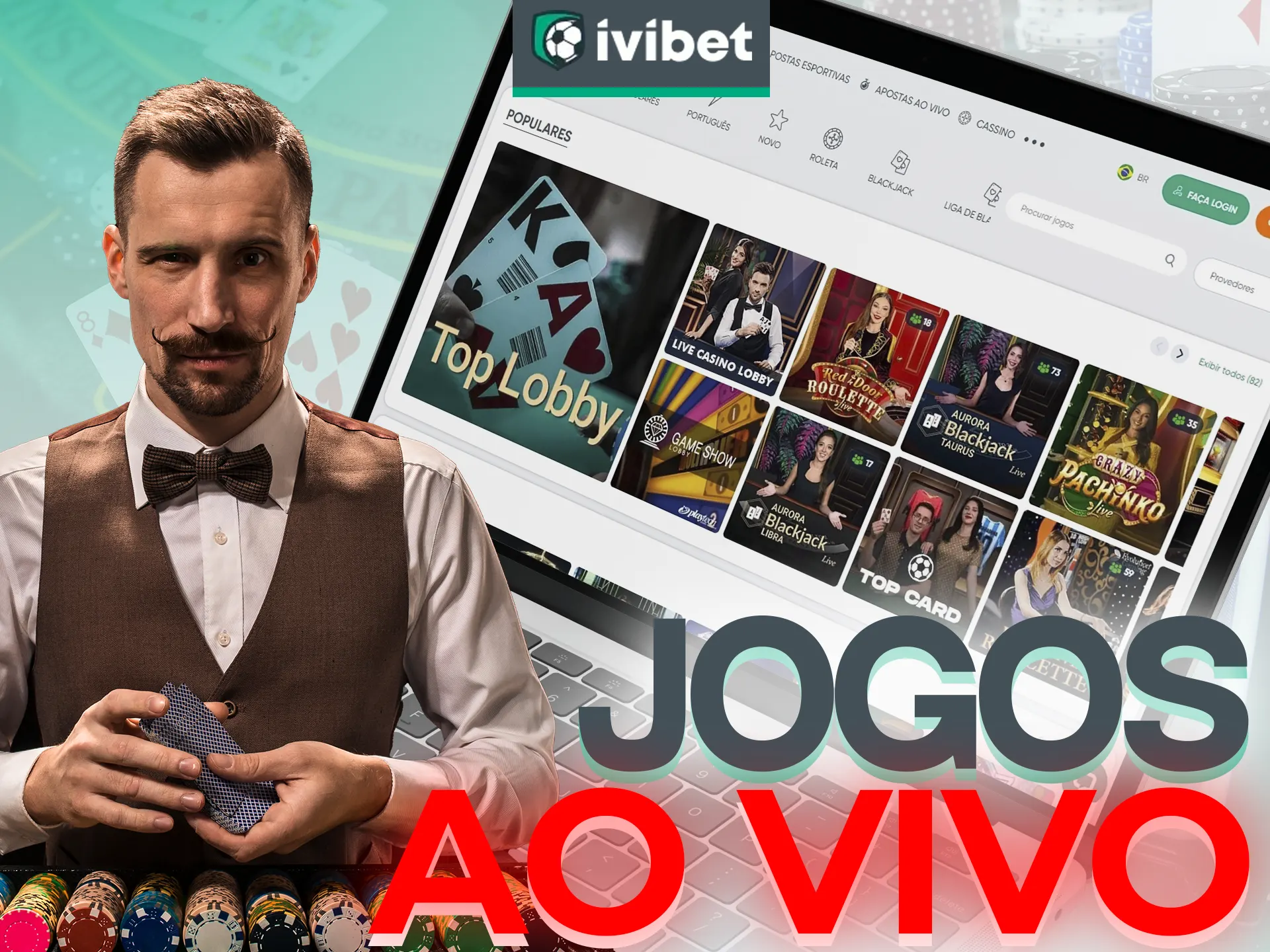 Jogue jogos ao vivo imersivos na Ivibet.